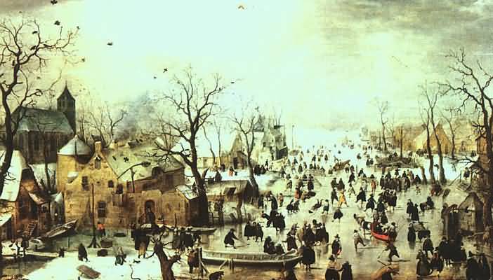 Oil painting for sale:Hendrick Avercamp Winter Landscape