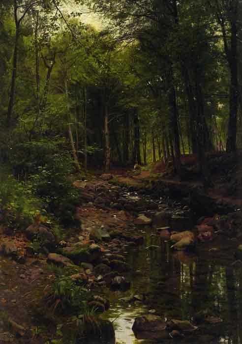 Oil painting for sale:Skovstraekning [Woodland Landscape], 1907