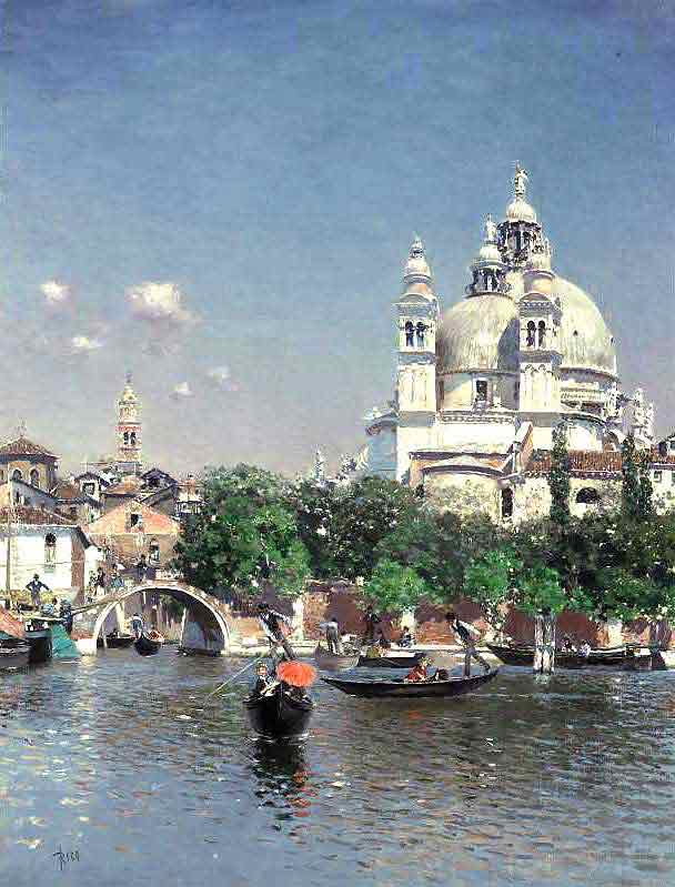 Oil painting for sale:Venetian Lagoon Near the Church of Santa Maria della Salute