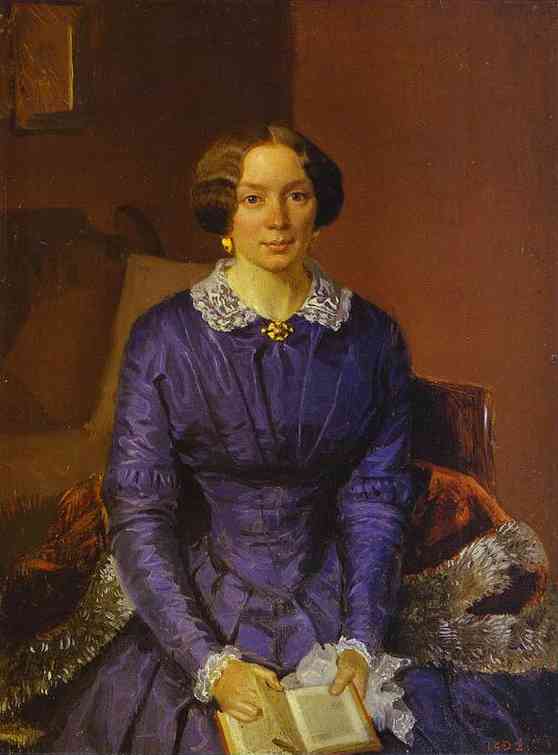 Oil painting:Portrait of M. I. Krylova. 1850