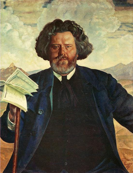 Oil painting: Portrait of the Poet M. Voloshin. 1924