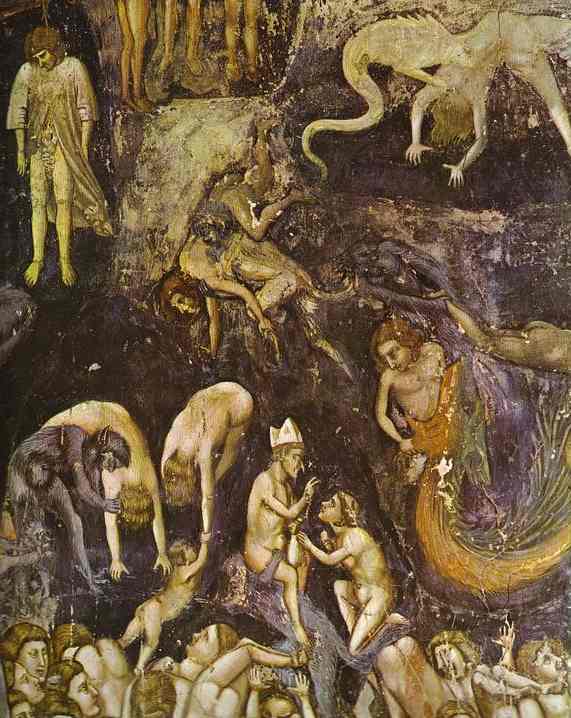 Oil painting:The Last Judgement. Detail. 1304