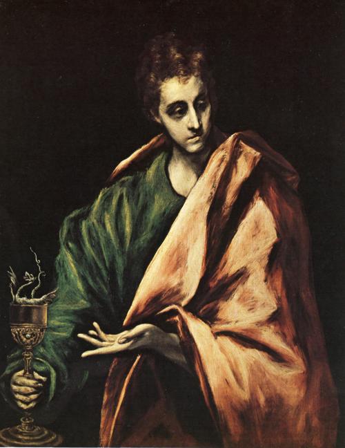 Oil painting:St. John the Evangelist. 1598-1604