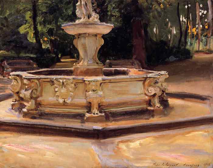 Oil painting for sale:A Marble Fountain at Aranjuez, Spain , 1912