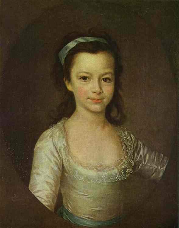 Oil painting:Portrait of Countess Ekaterina Vorontsova as a Child. c.1790