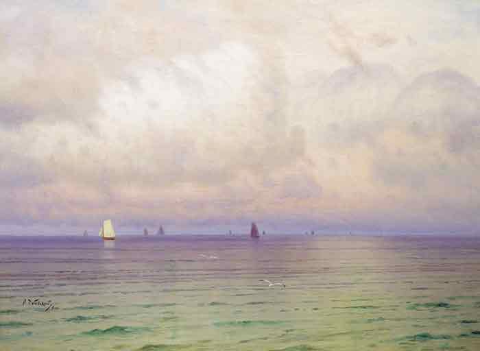Oil painting for sale:The Sea. Sailboats, 1900