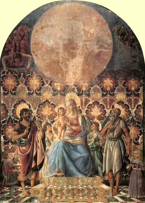 Oil painting:Madonna and Child with Angels, SS. John the Baptist and Jerome, and Two Youths from the
