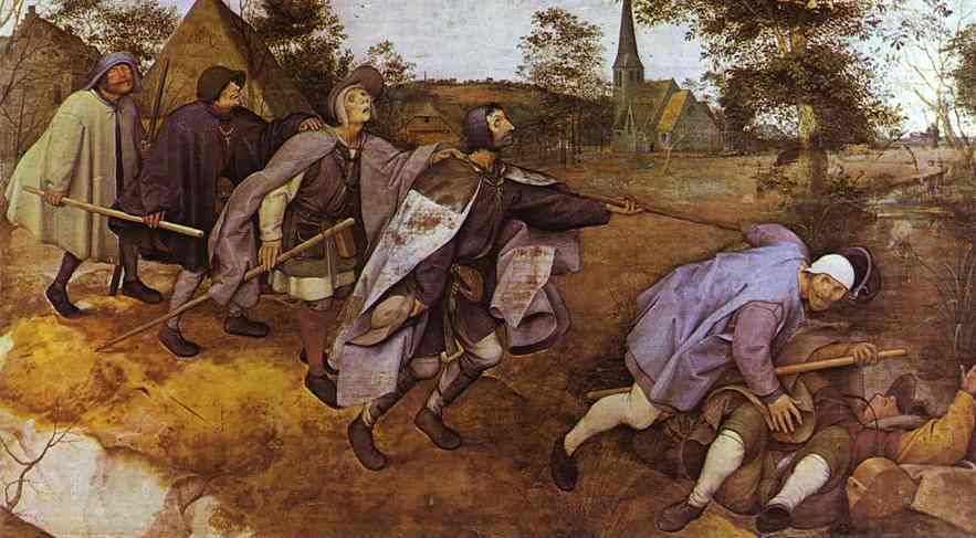 Oil painting:The Parable of the Blind. 1568