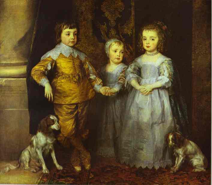 Oil painting:Children of Charles I. 1635