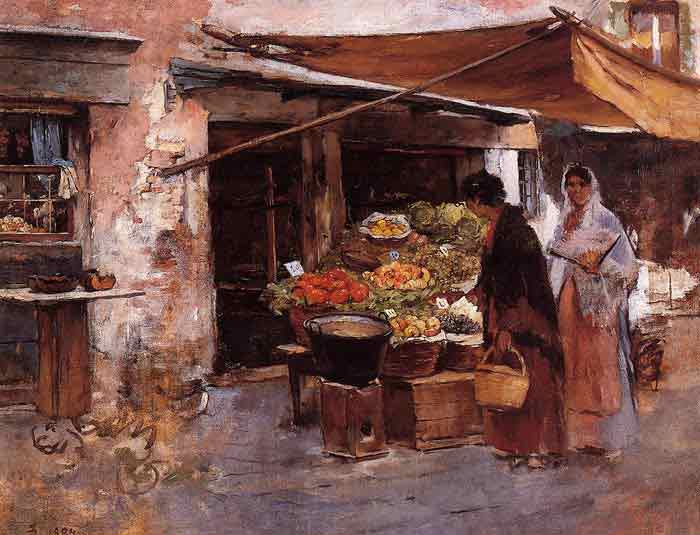 Oil painting for sale:Venetian Fruit Market, 1884