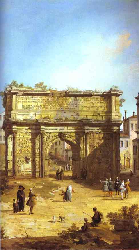 Oil painting:Rome: The Arch of Septimius Severus. 1742