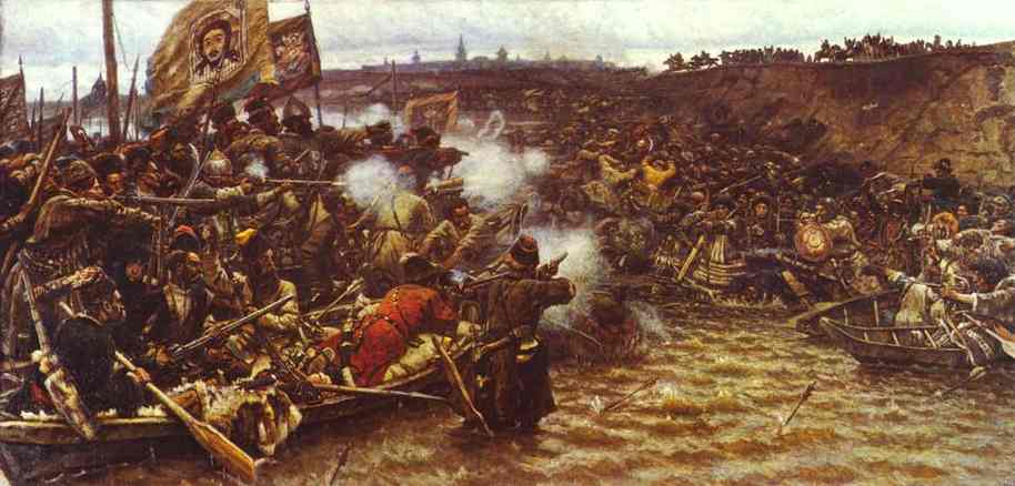 Oil painting:The Conquest of Siberia by Yermak. 1895