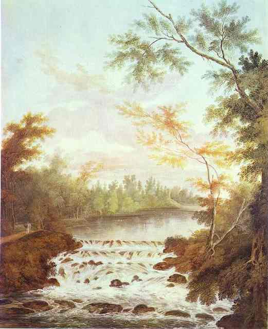 Oil painting:A Cascade in the Gatchina Park. 1798