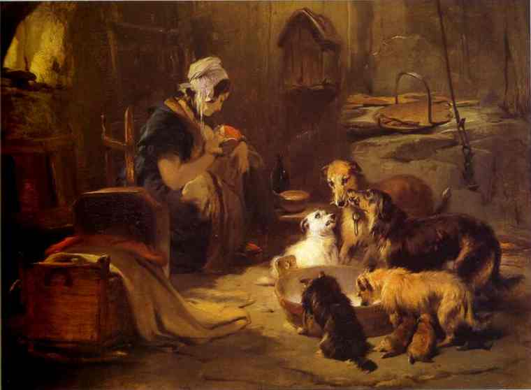 Oil painting:A Highland Breakfast. 1834