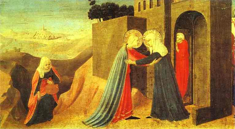 Oil painting:Annunciation. The Visitation. c.1432