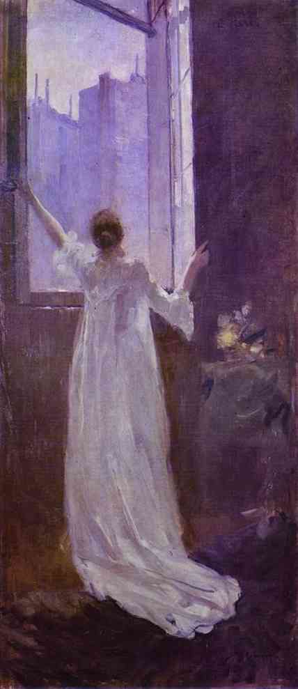 Oil painting: At the Window. 1893