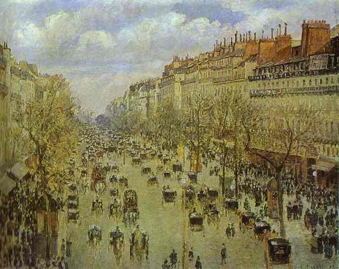 Oil painting:Boulevard Montmartre on a Sunny Afternoon. 1897