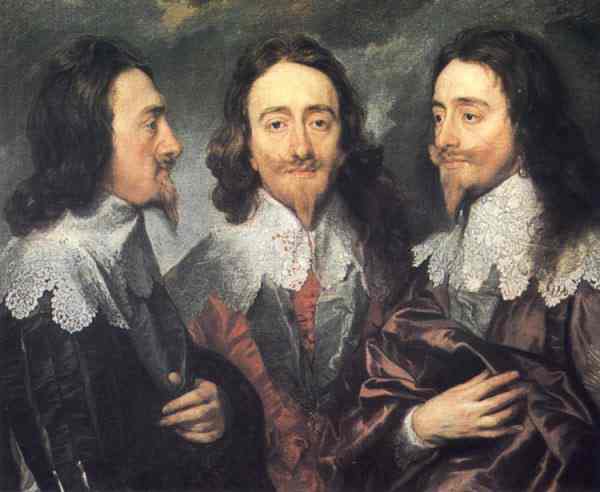 Oil painting:Charles I, King of England, from Three Angles. 1636