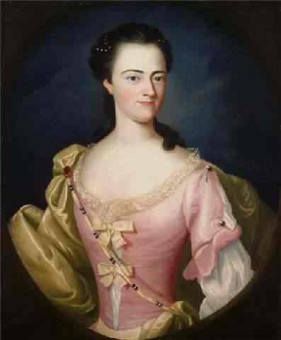 Oil painting:Jane Browne. 1756