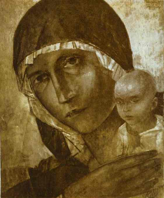 Oil painting:Madonna with the Child. 1923