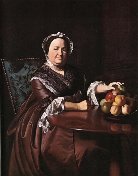 Oil painting:Mrs Ezekiel Goldthwait (Elizabeth Lewis). 1771