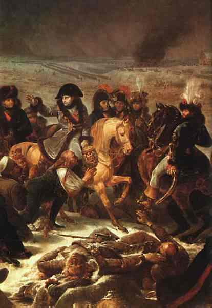 Oil painting:Napoleon on the Battlefield at Eylan, February 9, 1807