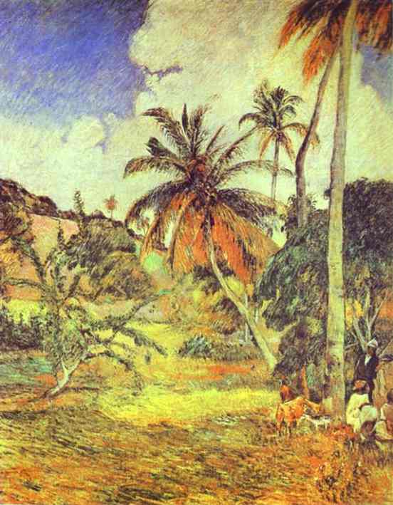 Oil painting:Palm Trees on Martinique. 1887