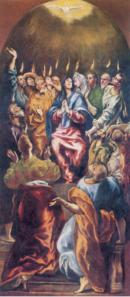 Oil painting:Pentecost. c.1600
