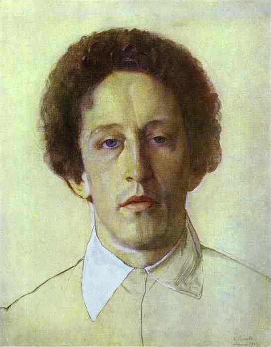 Oil painting:Portrait of Alexander Blok. 1907