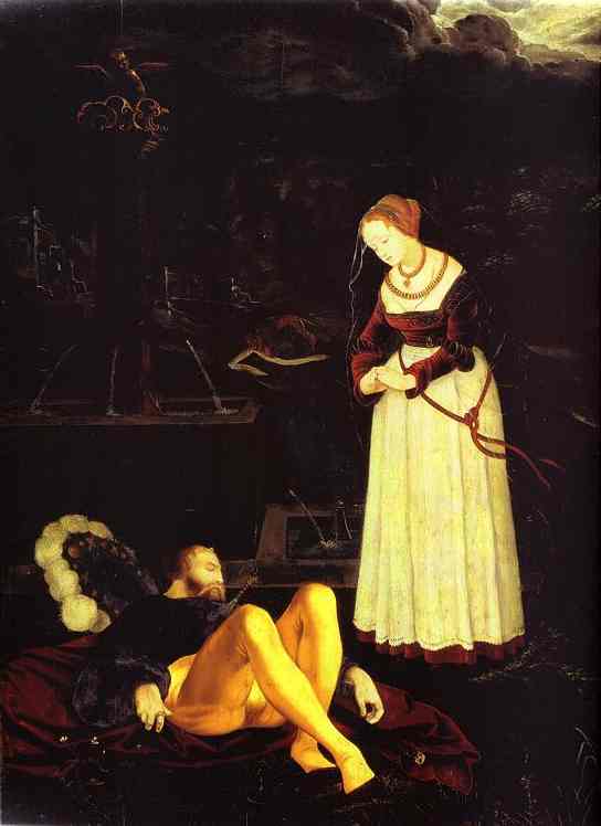 Oil painting:Pyramis and Thisbe. c. 1530