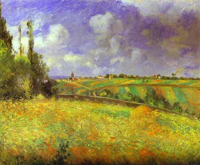 Oil painting:Rye Fields at Pontoise. C0te des Mathurins.