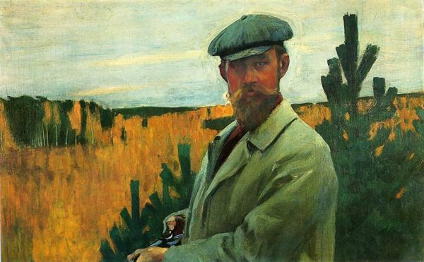 Oil painting: Self-Portrait During Hunting. 1905