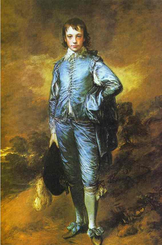 Oil painting:The Blue Boy. Exhibited R.A. 1770