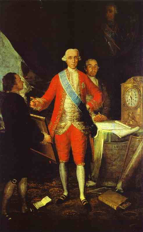 Oil painting:The Count of Floridablanca and Goya. 1783