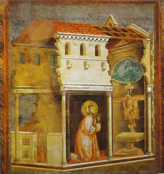 Oil painting:The Crucifix in San Damiano. Before 1300