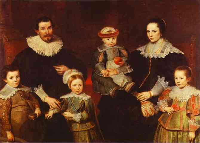 Oil painting:The Family of the Artist. c. 1630-1635.