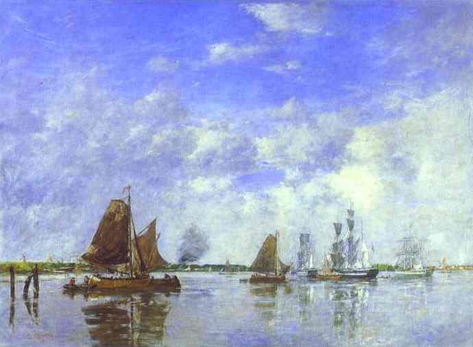 Oil painting:The Meuse at Dordrecht. 1882