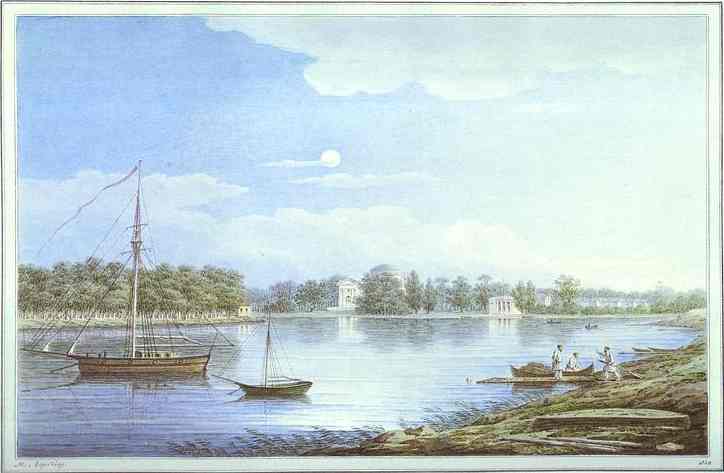 Oil painting:The Nevka by the Elagin Island. 1829