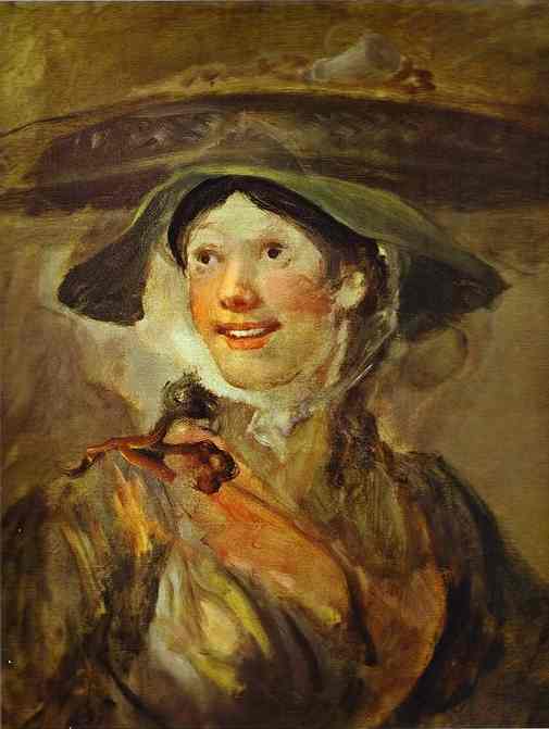 Oil painting:The Shrimp Girl. c.1740