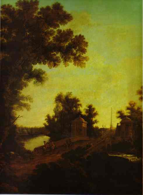 Oil painting:The Stone Bridge at Gatchina. 1799