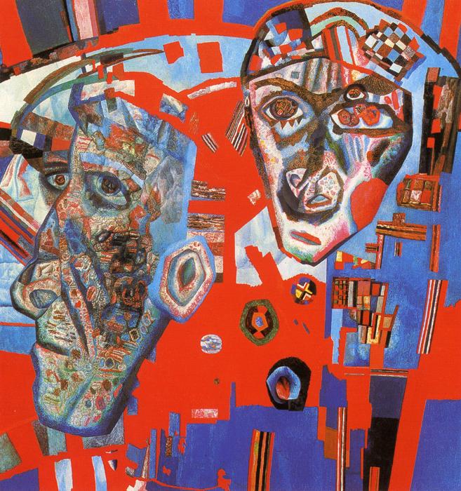 Oil painting:Two Heads. 1925