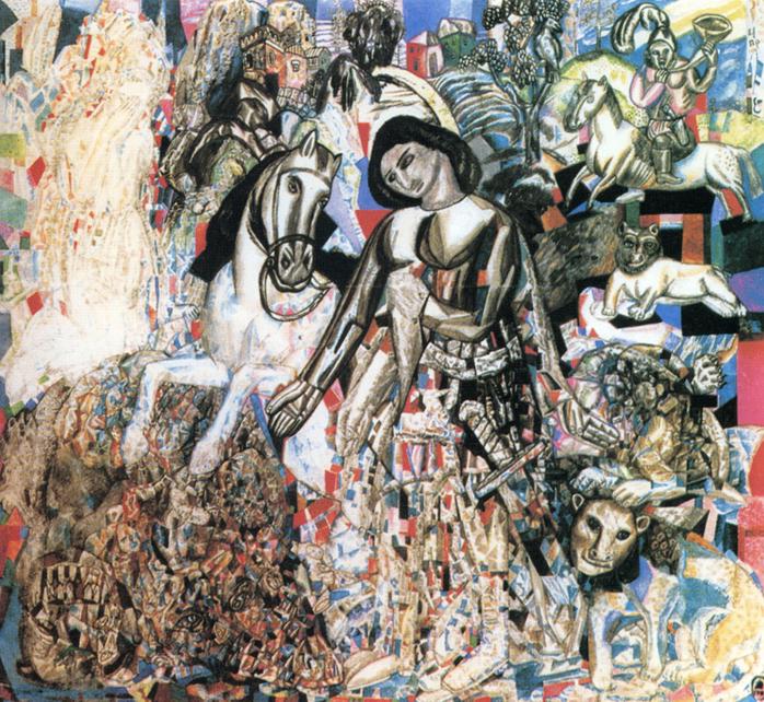 Oil painting:Untitled (St. George the Victorious). 1915