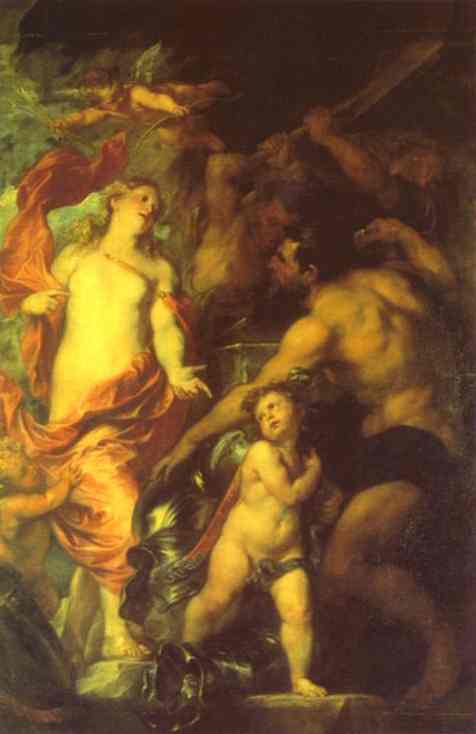 Oil painting:Venus Asking Vulcan for Arms for Aeneas.