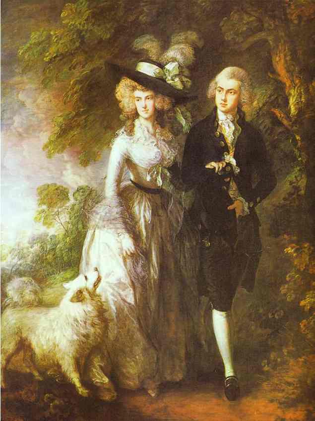 Oil painting:William Hallett and His Wife Elizabeth, nee Stephen, known as The Morning Walk. 1785