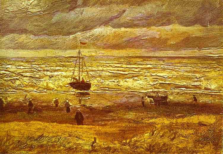 Beach with Figures and Sea with a Ship. August 1882
