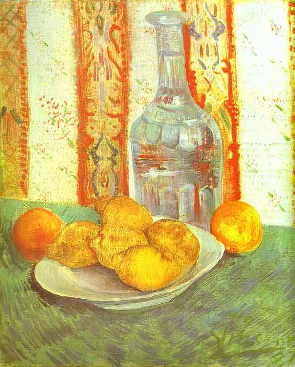 Still Life with Bottle and Lemons on a Plate. Spring 1887