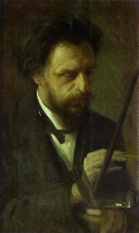 Oil painting:Portrait of the Artist Grigory Myasoyedov. 1872