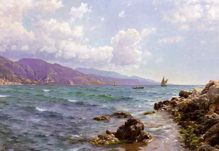 Oil painting for sale:Fishing Boats on the Water, Cap Martin, 1907