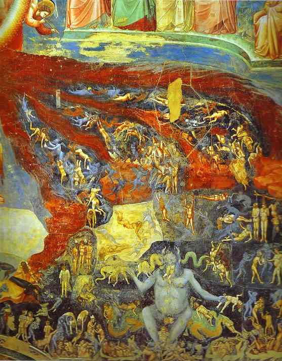 Oil painting:The Last Judgement. Detail. 1304