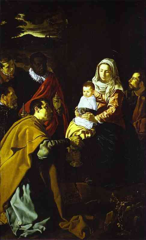 Oil painting:The Adoration of the Magi. 1619